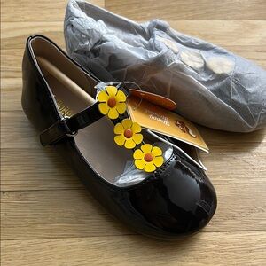 Gymboree Black and Yellow Dress Shoes Slip-On Leather